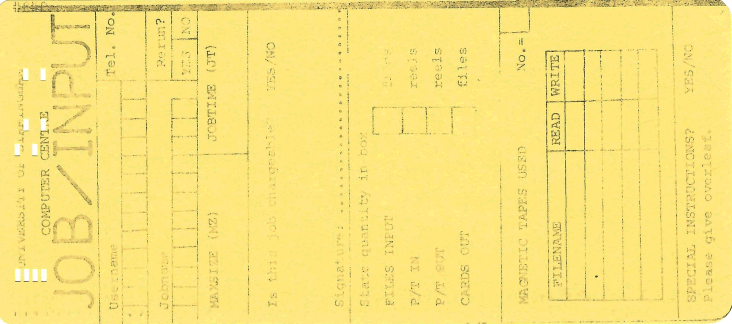 80 column punch card