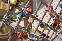 Love locks on a Brooklyn Bridge